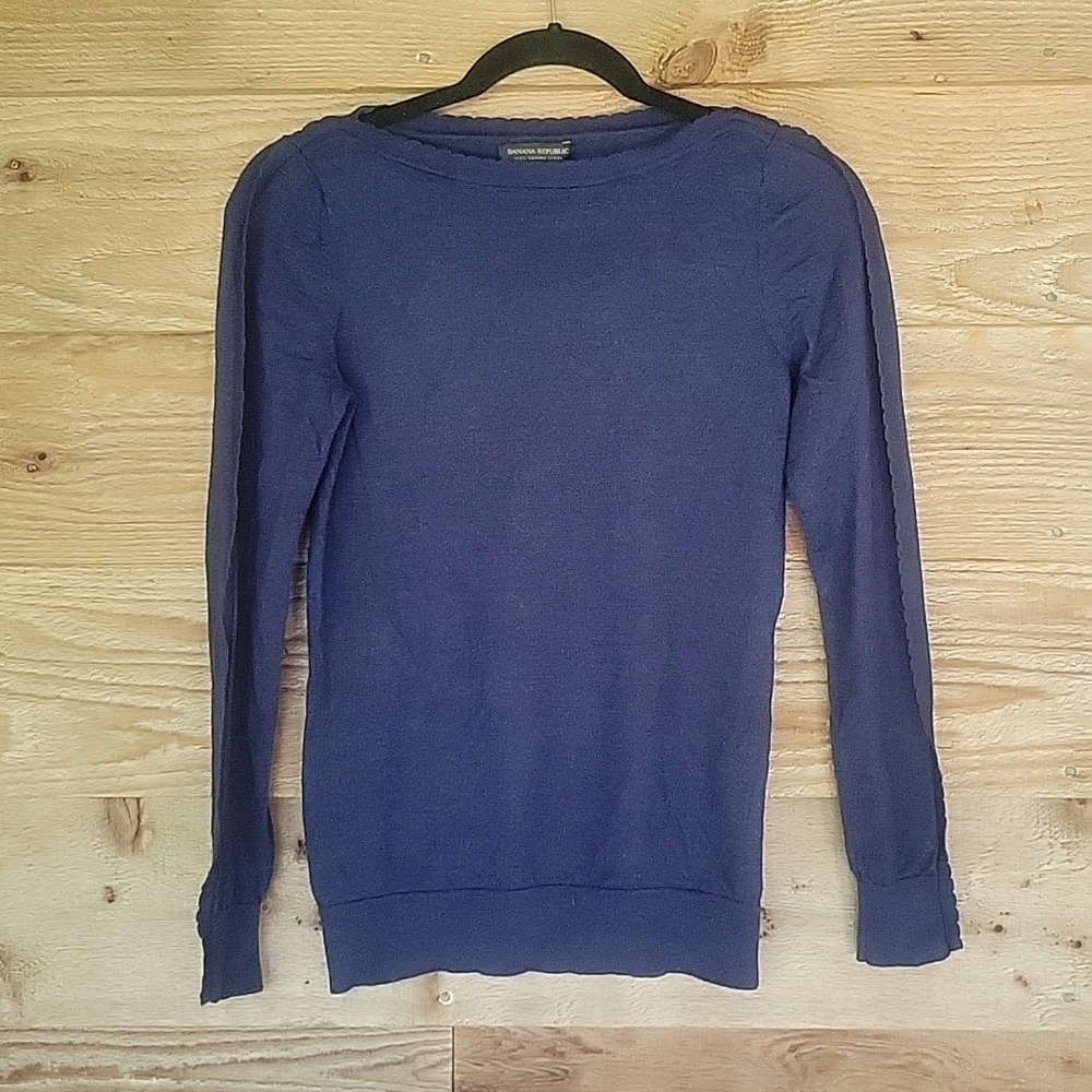 Banana Republic Navy Blue Merino Wool Sweater Size Small